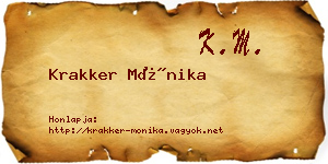 Krakker Mónika névjegykártya